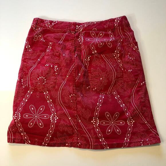 Lands' End Red & White Floral Bandana Print Mini Skirt Adjustable - Girl's 12 - Picture 8 of 8
